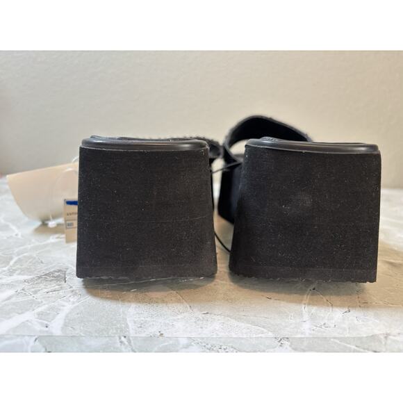 Women’s NOBO No Boundaries Ashton‎ Y2K Platform Sandal Black Size 8 New Slip On - Picture 4 of 9